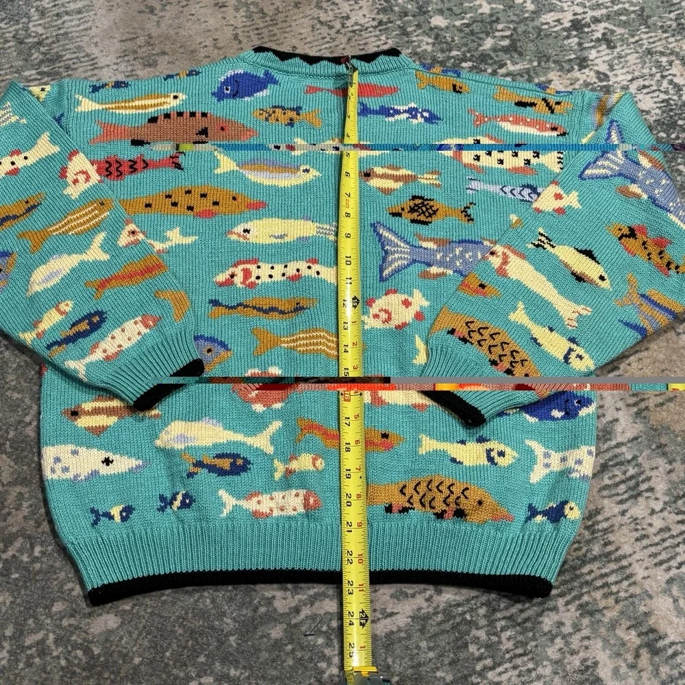 vintage Christine Foley fish cardigan Size 2 RARE See Measurements - Picture 7 of 7
